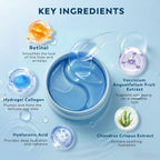 Retinol Collagen Under Eye Patches For Men & Women 30 Pairs | Hydrogel Eye Masks For Dark Circles, Wrinkles & Firming - Hydrating Anti-Aging Gel Pads