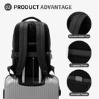 Waterproof Laptop Backpack For Men & Women, Flight Approved Anti-Theft Daypack With 15.6-Inch Laptop Sleeve (Black)