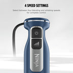 Ninja Immersion Blender And Whisk, Hand Stick Blender, 4 Speeds, With Splattershield And Panprotect, 4-Cup Blending Vessel, Dishwasher Safe, 5-Ft Cord, Ergonomic, Deep Navy, Ci201Nd