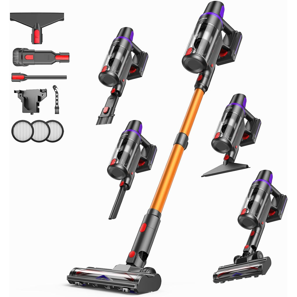 Techrise Cordless Vacuum Cleaner For Home, 550W 45Kpa For Pet Hair & Floors