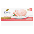 Dove Rebalancing Beauty Bar Soap 6 Count, White Peach & Rice Milk, 3.75 Oz I Plant-Based Beauty Bar With White Peach And Rice Milk For Soft, Moisturized Skin