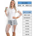 4/6/12 Pack Disposable Rain Ponchos For Adults - Emergency Rain Poncho For Camping Hiking Travelling