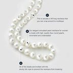 BABEYOND Long Pearl Necklace Faux Pearls Necklace Set Beaded Long Pearls Necklace 1920s Gatsby Costume Jewelry