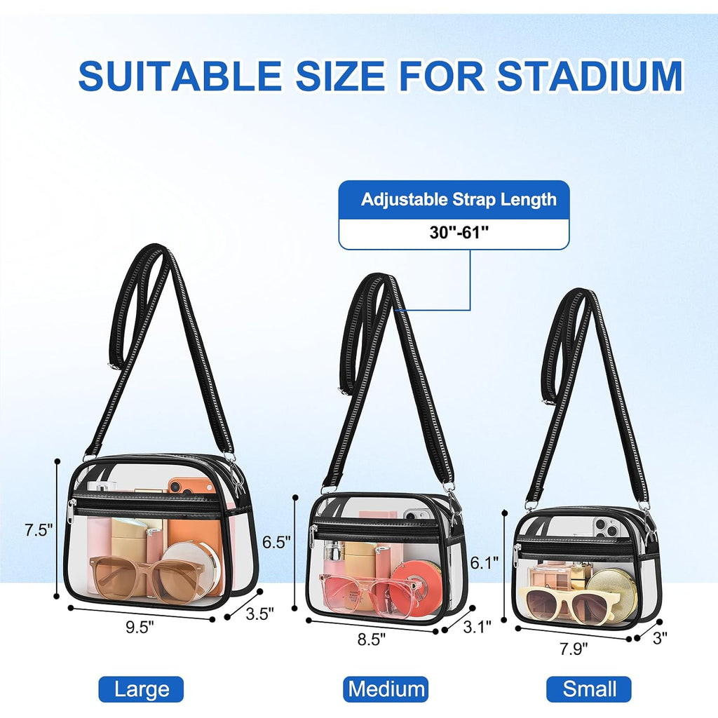 Clear Bag For Stadium Events Clear Purse For Women Crossbody Bag Adjustable Shoulder Strap For Concert Sports Festival