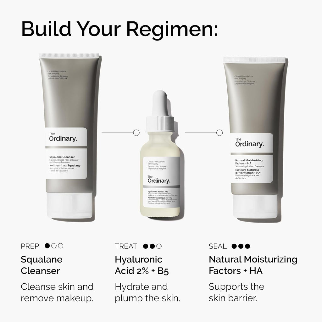 The Ordinary Hyaluronic Acid 2% + B5 (With Ceramides), Multi-Depth Hydration Serum For Plumper, Smoother Skin