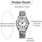OIDEA Stretch Band Watches for Women: Bohemia Easy Reader Elastic Watch Large Face Big Number Analog Quartz Bracelet Watch Expansion Band Wristwatch