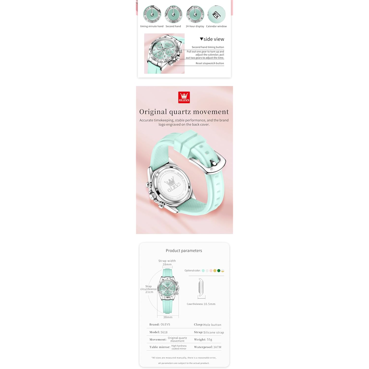 OLEVS Luxury Diamond Small Female Watches - Stainless Steel Bracelet, Waterproof Business Dress Analog Luminous Date Ladies Watches