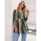Zeagoo 3/4 Length Sleeve Womens Tops 2026 Blouses For Women Dressy Casual Fashion Clothing V Neck T-Shirts Summer Outfits