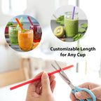 120 Pack Smoothie Straws, 10.3 Inches Straws Disposable, Milkshake Plastic Straws In Assorted Bright Colors