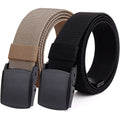 2-Pack Elastic Stretch Belt, Men’S All Size No Metal Nylon Tactical Hiking Belt