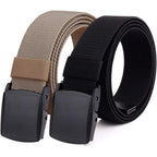 2-Pack Elastic Stretch Belt, Men’S All Size No Metal Nylon Tactical Hiking Belt