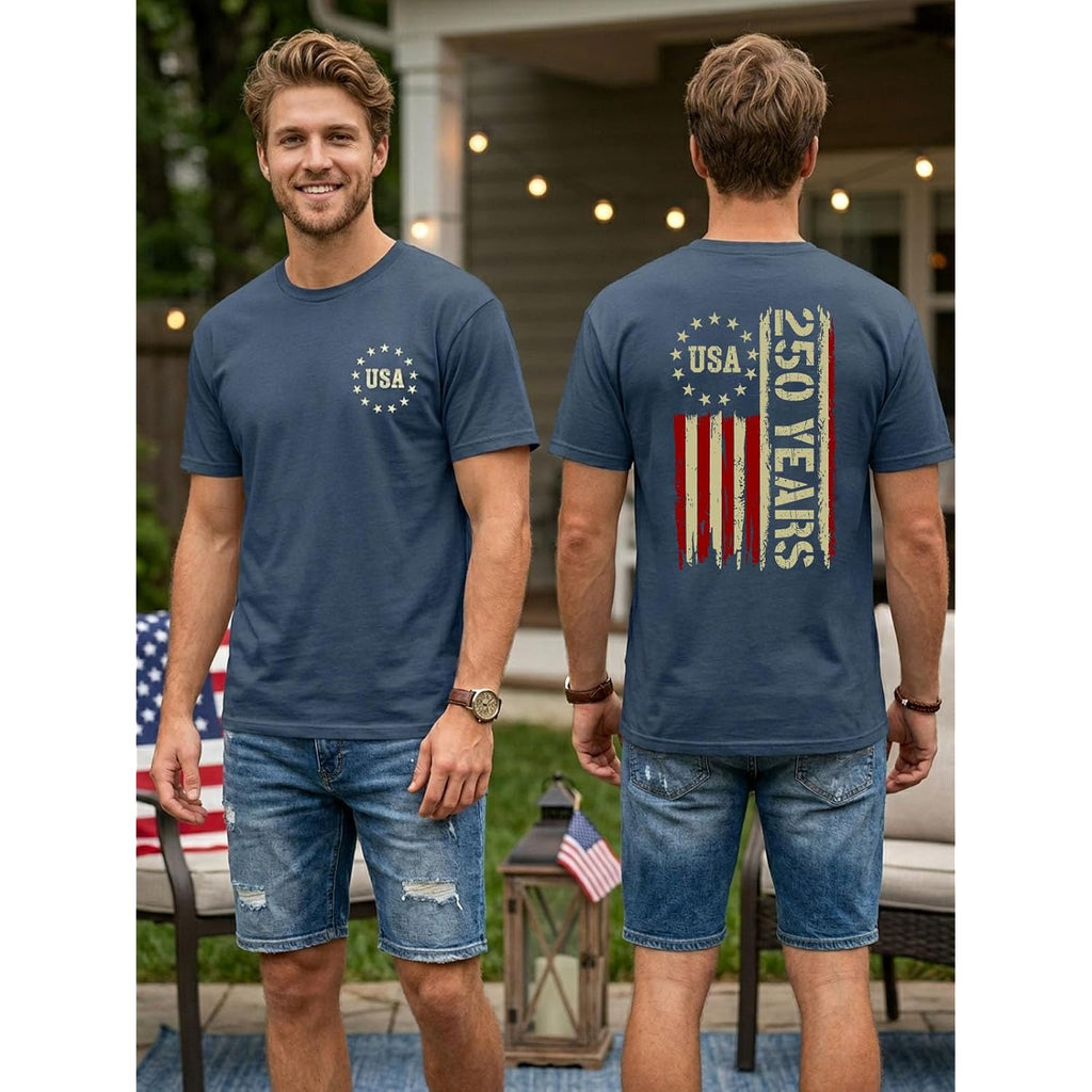 250 Anniversary Usa Shirt Mens American Flag Tshirt 250Th America Anniversary Tee 250 Years Patriotic Tops