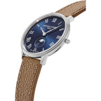 Frederique Constant Swiss Made Classic Quartz Moonphase Silver Stainless Steel Case Watch And Brown Leather Strap Blue Dial, Style:Fc-206Rn3S6