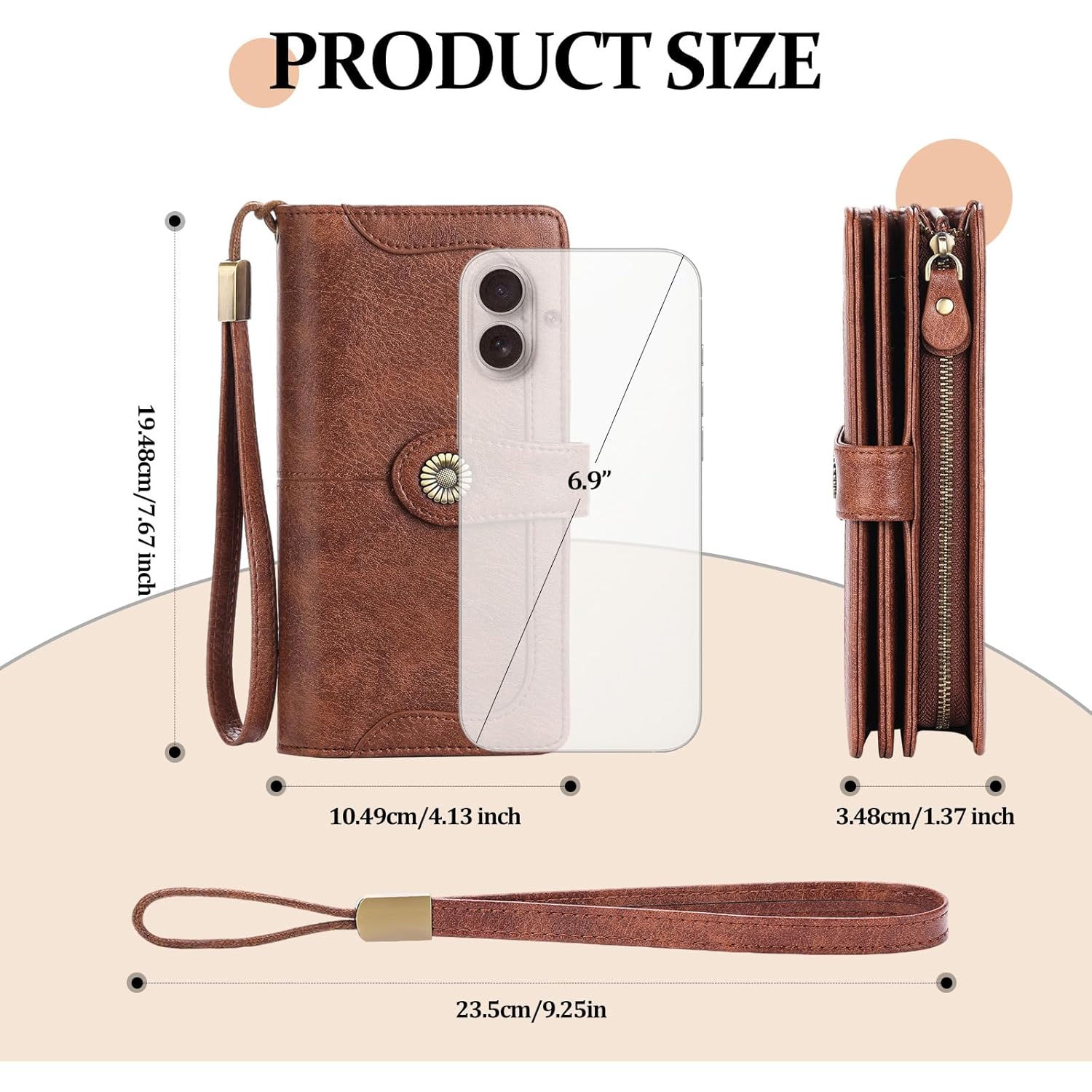 FALAN MULE Wallets for Women Trifold Wristlet Wallets Large Capacity RFID Blocking Ladies Purse Credit Card Holder