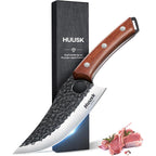 Huusk Viking Knife, Japanese Butcher Knife For Meat Cutting, Hand Forged Boning Knives With Ergonomic Wood Handle, High Carbon Steel Japanese Chef Knifes For Camping, Bbq, Fathers' Day Gift For Dad