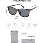 SOJOS Classic Square Polarized Sunglasses for Women Men Vintage Style UV400 Lens SJ2636