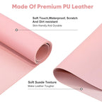 Subay Nail Art Table Mat, (MAT ONLY) Soft Microfiber PU Leather Nail Hand Rest for Nail Arm Rest Cushion, Foldable Nail Art Rest Pillow Manicure Pad Desk Mat - Pink