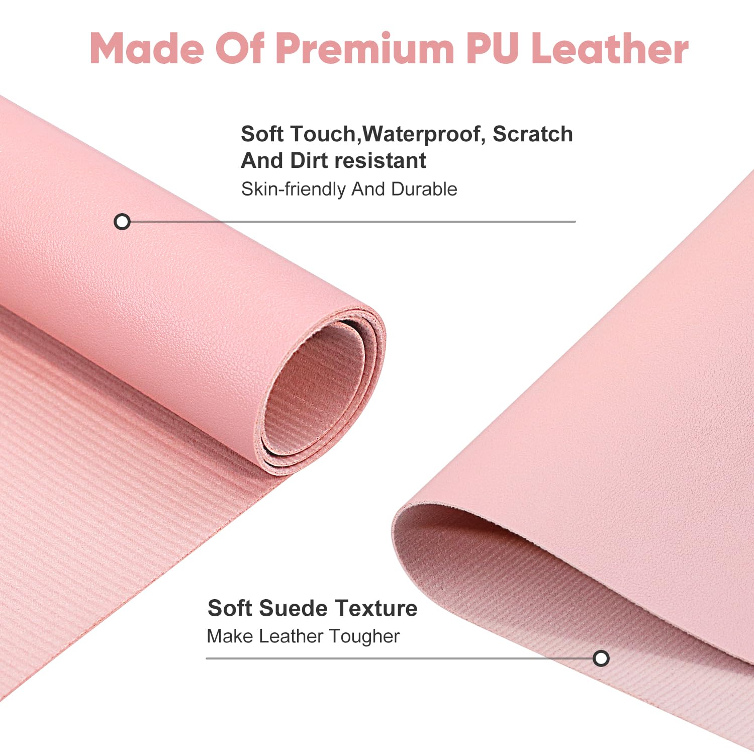 Subay Nail Art Table Mat, (MAT ONLY) Soft Microfiber PU Leather Nail Hand Rest for Nail Arm Rest Cushion, Foldable Nail Art Rest Pillow Manicure Pad Desk Mat - Pink