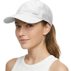 Lightweight Golf Hat for Women Men, UPF 80+ Sun Protection Cap, Breathable Quick-Dry Baseball Cap for Running Sport White