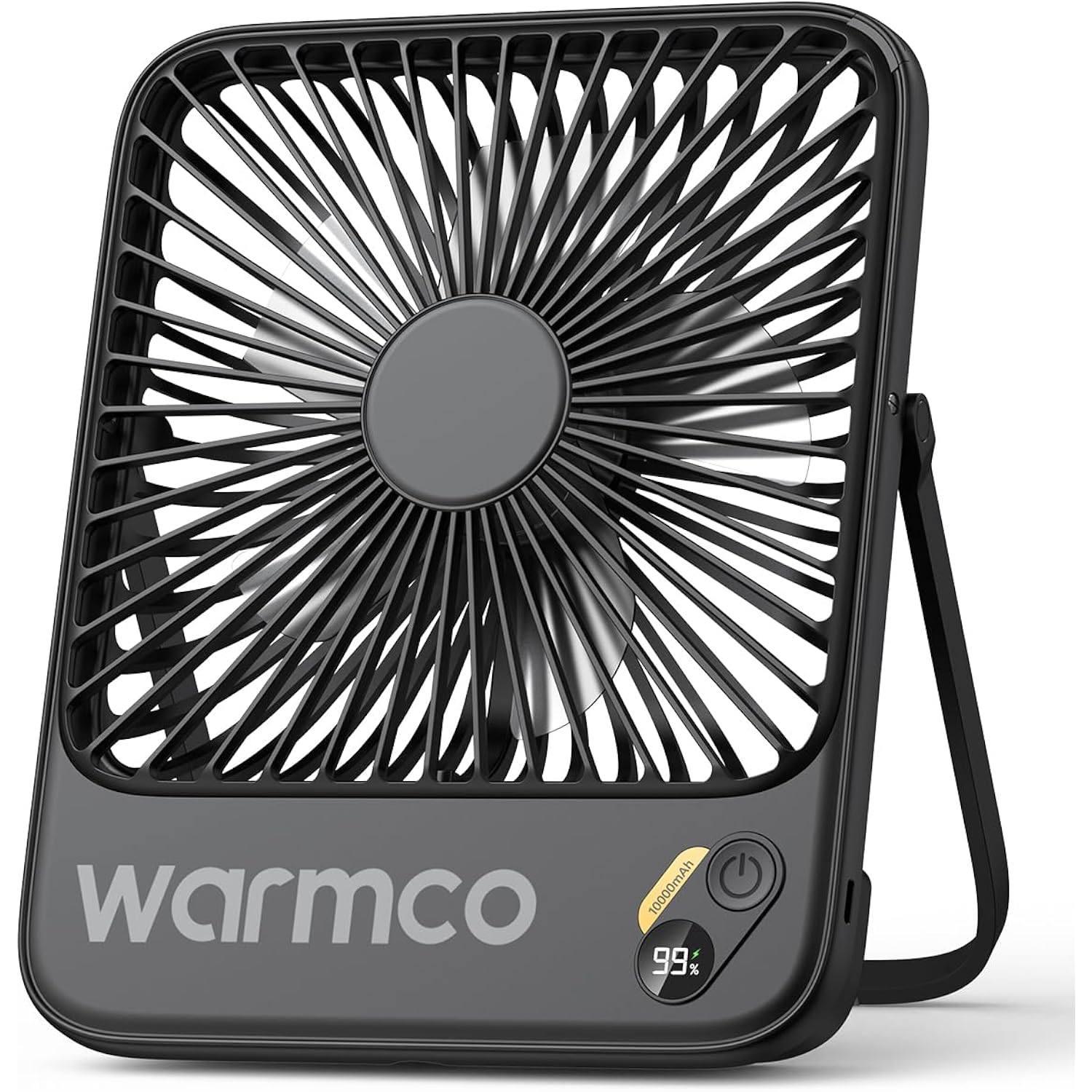 Warmco D3 10000Mah Portable Travel Fan 7-Inch, Up To 24H Runtime | Ultra-Slim, Quiet Operation, Battery Powered Fan With Digital Display For Sleeping, Camping, Office, Cruise Essentials