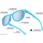 Tifosi Swank Sport Sunglasses - Tangle Free - Ideal For Cycling, Golf, Hiking, Pickleball, Running and Great Lifestyle Look Smoke With Bright Blue Mirror