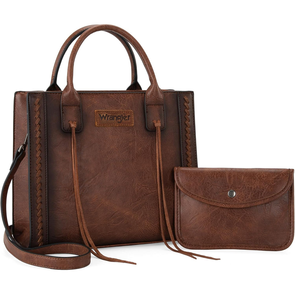 Wrangler Tote Bag for Women Western Cowhide Purse and Wallet Set