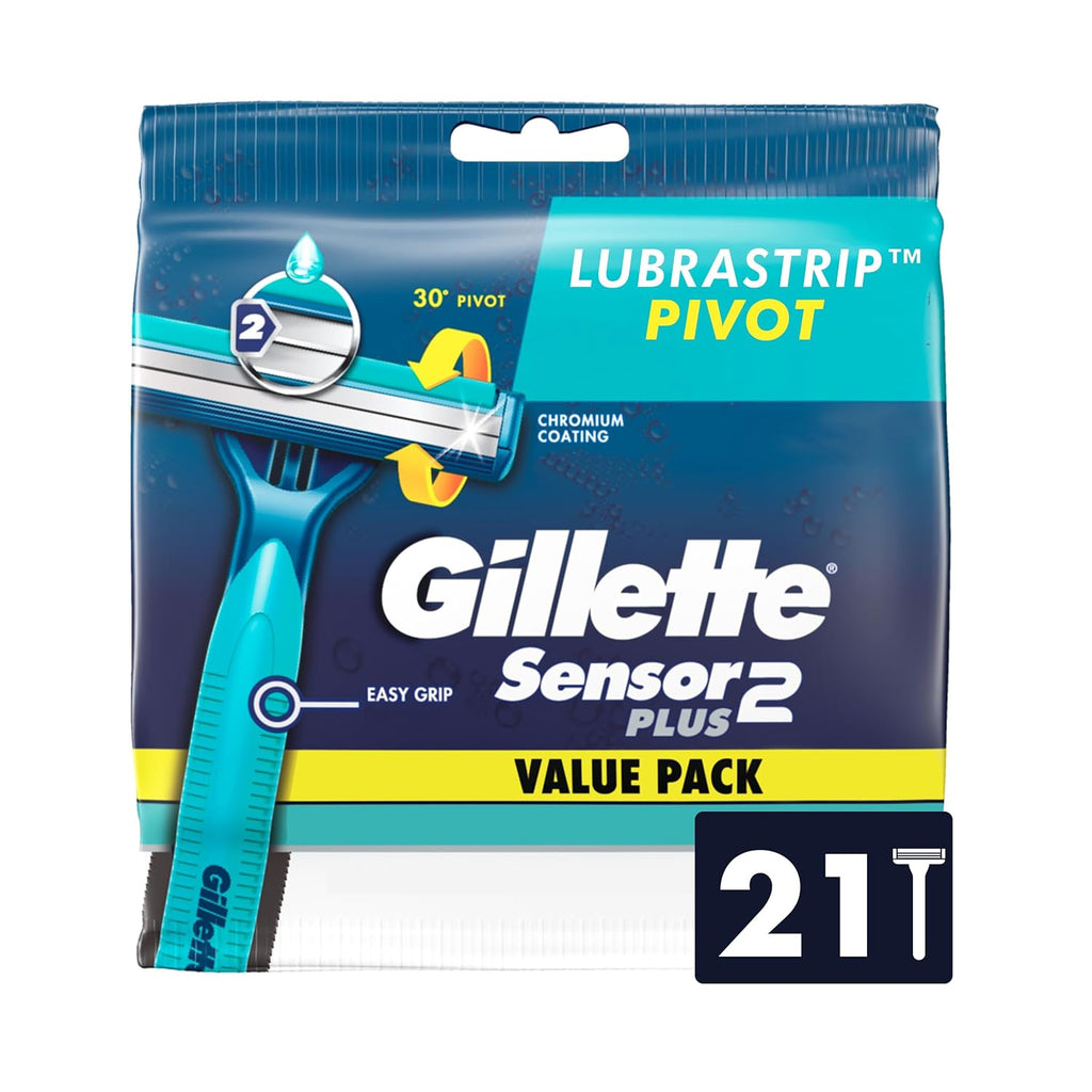 Sensor2 Plus Pivot Men's Disposable Razor, 21 Razors