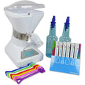 Snowie - Little Snowie Max Snow Cone Machine - Premium Shaved Ice Maker, With Powder Sticks Syrup Mix, 6-Stick Kit, White