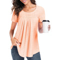 Women's Tunic Tops Loose Fit Short Sleeve Shirts Crew Neck Summer Casual Tops