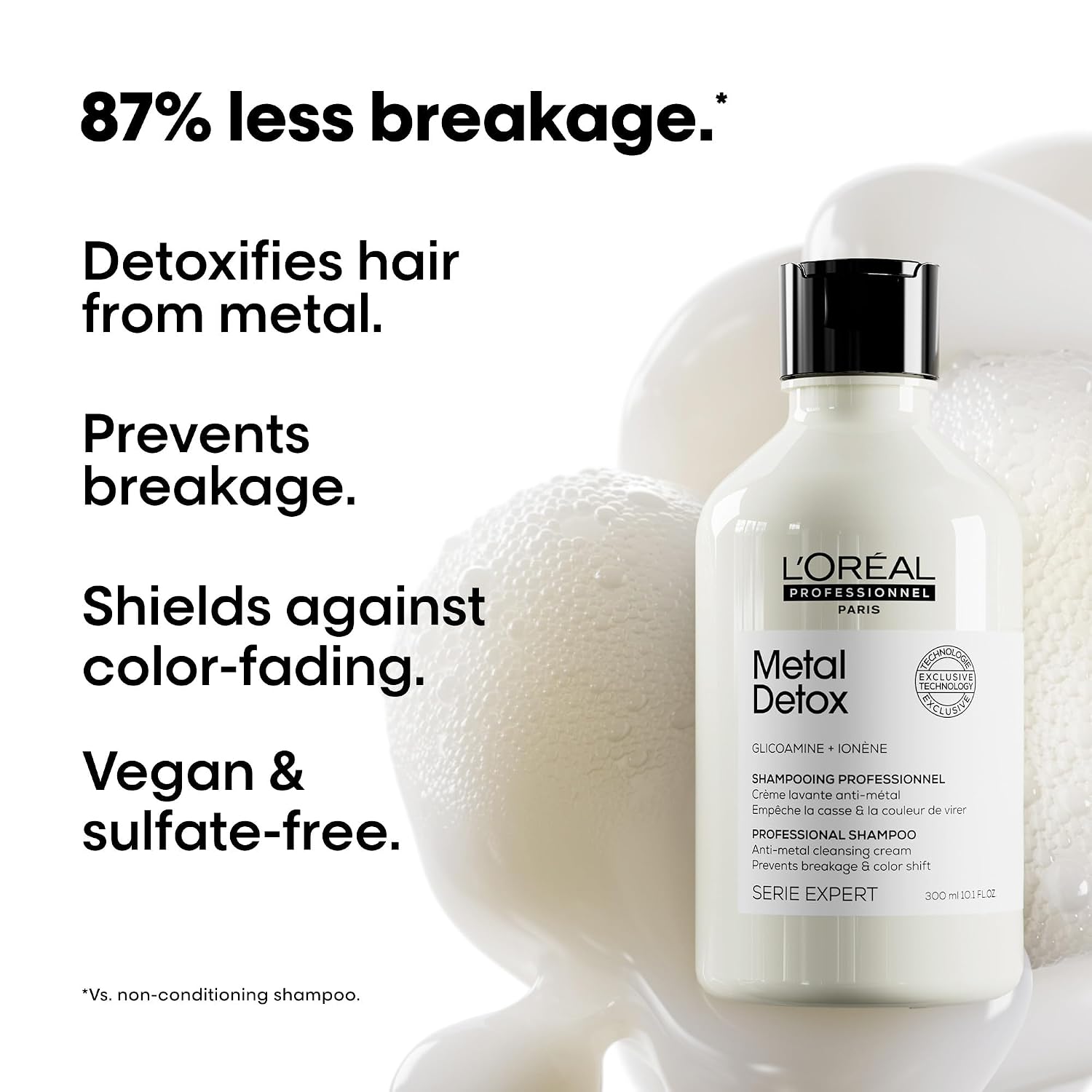 L'Oréal Professionnel Paris Metal Detox Shampoo - Sulfate-Free Anti-Breakage Shampoo For Damaged Or Color-Treated Hair, Detoxifies, Prevents Damage & Prolongs Hair Color