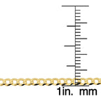 Kooljewelry Real Solid 10k Yellow Gold 2.7 mm Curb Link Chain Necklace for Men and Women (16, 18, 20, 22, 24 or 30 inch)