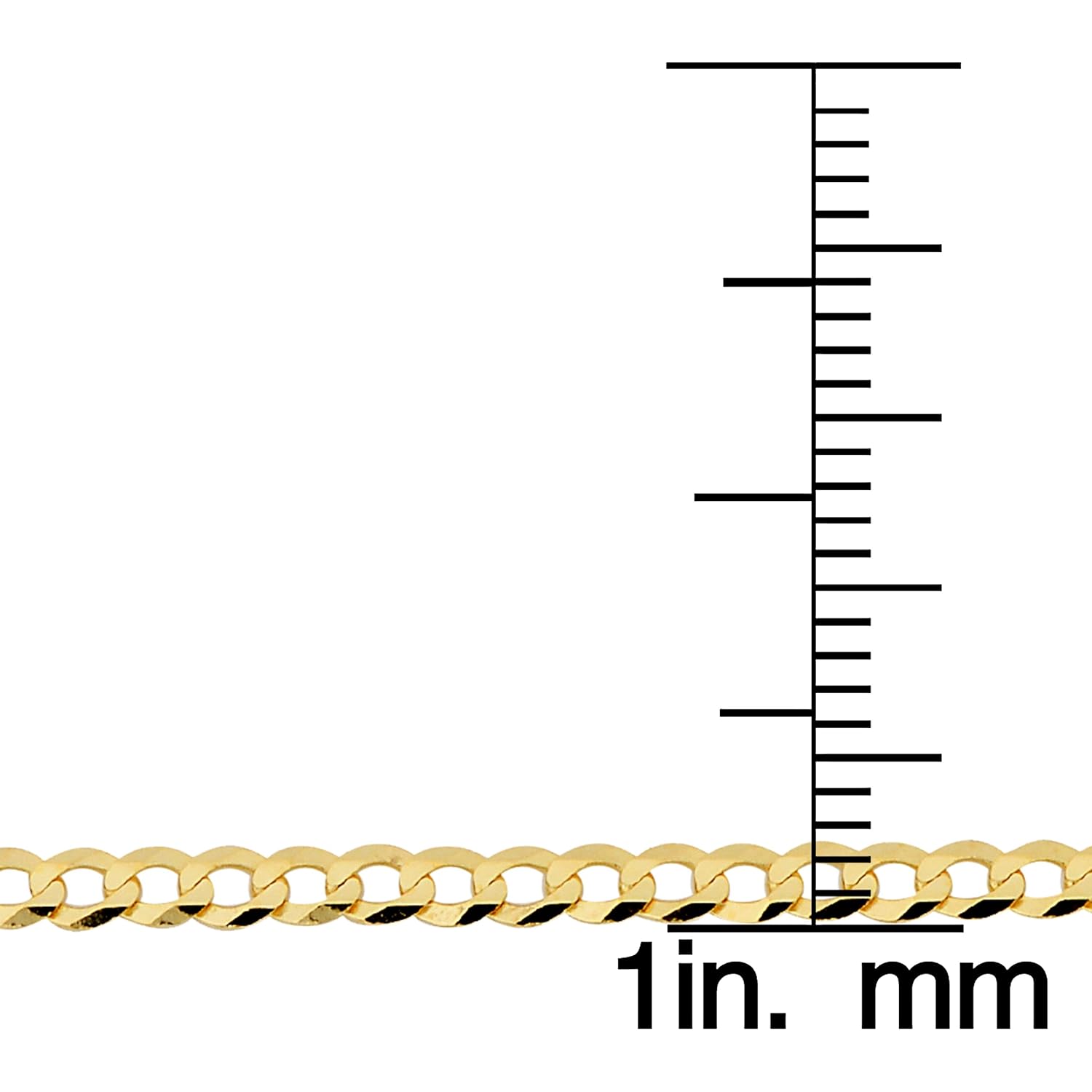 Kooljewelry Real Solid 10k Yellow Gold 2.7 mm Curb Link Chain Necklace for Men and Women (16, 18, 20, 22, 24 or 30 inch)