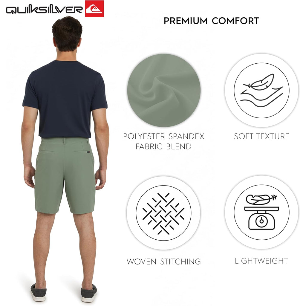 Quiksilver Men'S Regular Fit Fixed Waist Water Friendly Active Hybrid Shorts
