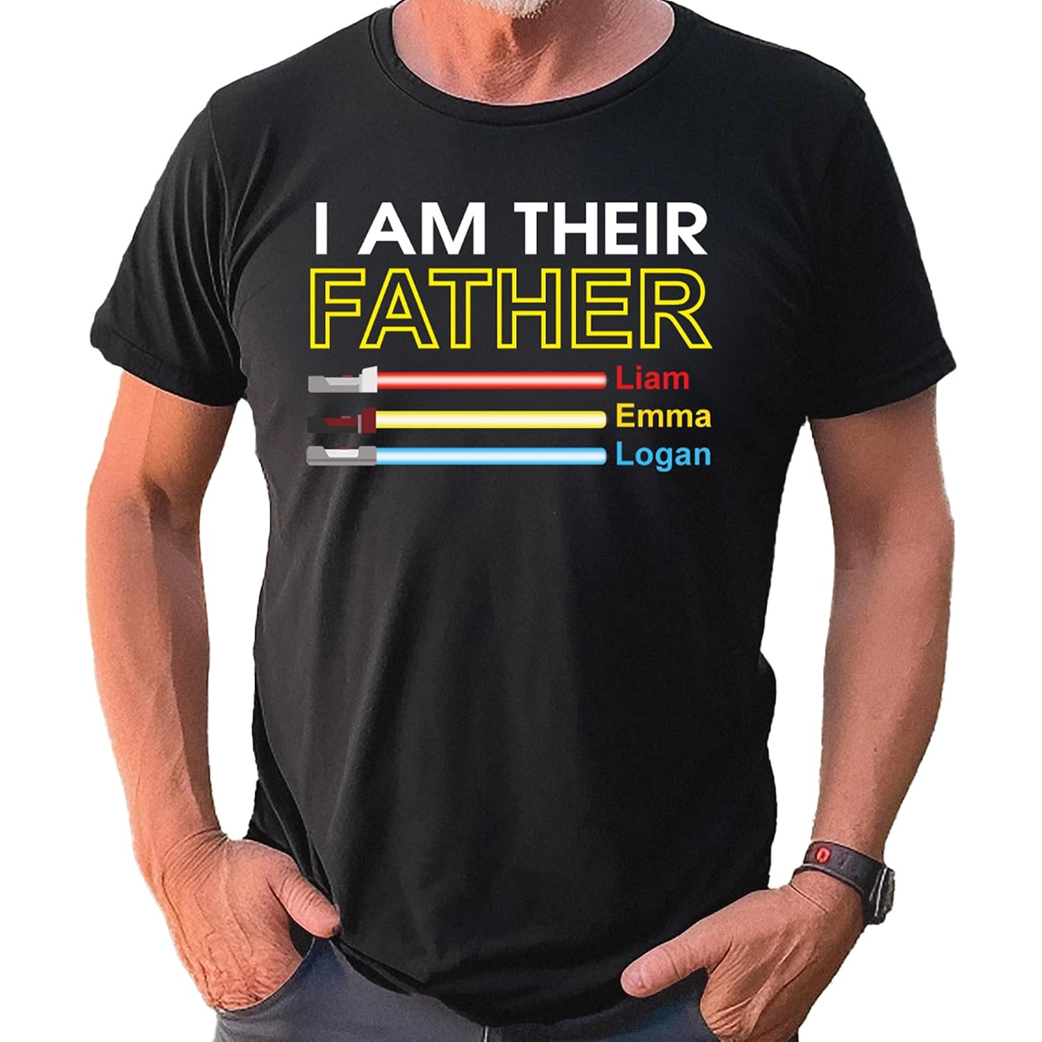 Personalized I Am Your Their Father Shirt, Dad Gift, Custom Stars Tshirts For Daddy, Tee Gifts For Husband, Dad, Papa From Daughters Son Wife, Christmas, Fathers Day & Birthday Present