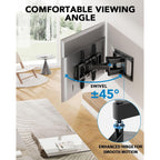 Pipishell Full Motion Tv Wall Mount For 42-85 Inch Led Tvs Up To 132Lbs, Fits 65 75 Inch Swivel Tv Mount Bracket With Articulating Arms, Max Vesa 600X400Mm, Fits 12” 16" Wood Studs