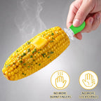 18 Pcs Stainless Steel Corn Cob Holders With Silicone Handle & Convenient Butter Spreading Tool