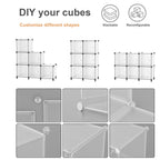 Cube Storage Organizer, 6-Cube Shelves Unit With Doors, Diy Stackable Plastic Clothes Organizer For Bedroom And Under Stairs Storage Unit, Each Compartment 30 X 30 X 30 Cm White