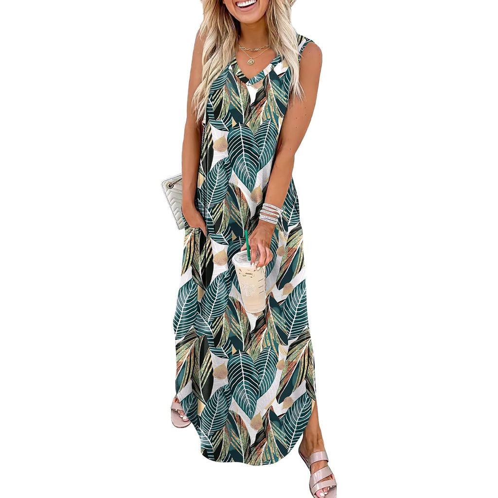Sampeel Summer Dresses Maxi Dress Vacation Beach Sundresses 2025 With Pockets
