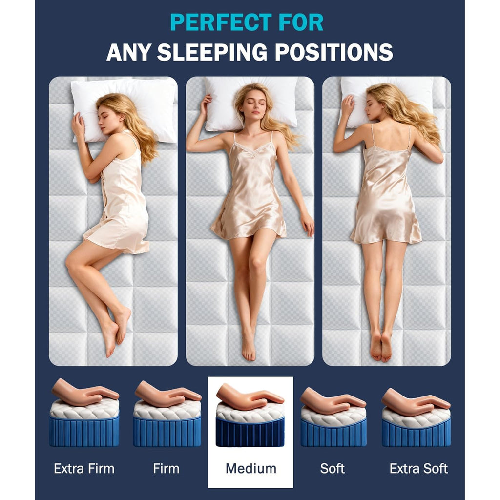 Dual Layer 4 Inch Memory Foam Mattress Topper Twin Xl, 2" Cooling Gel Memory Foam & 2" Pillow Top College Dorm Room Mattress Pad Cover For Back Pain Relief, Certipur-Us Certified, White