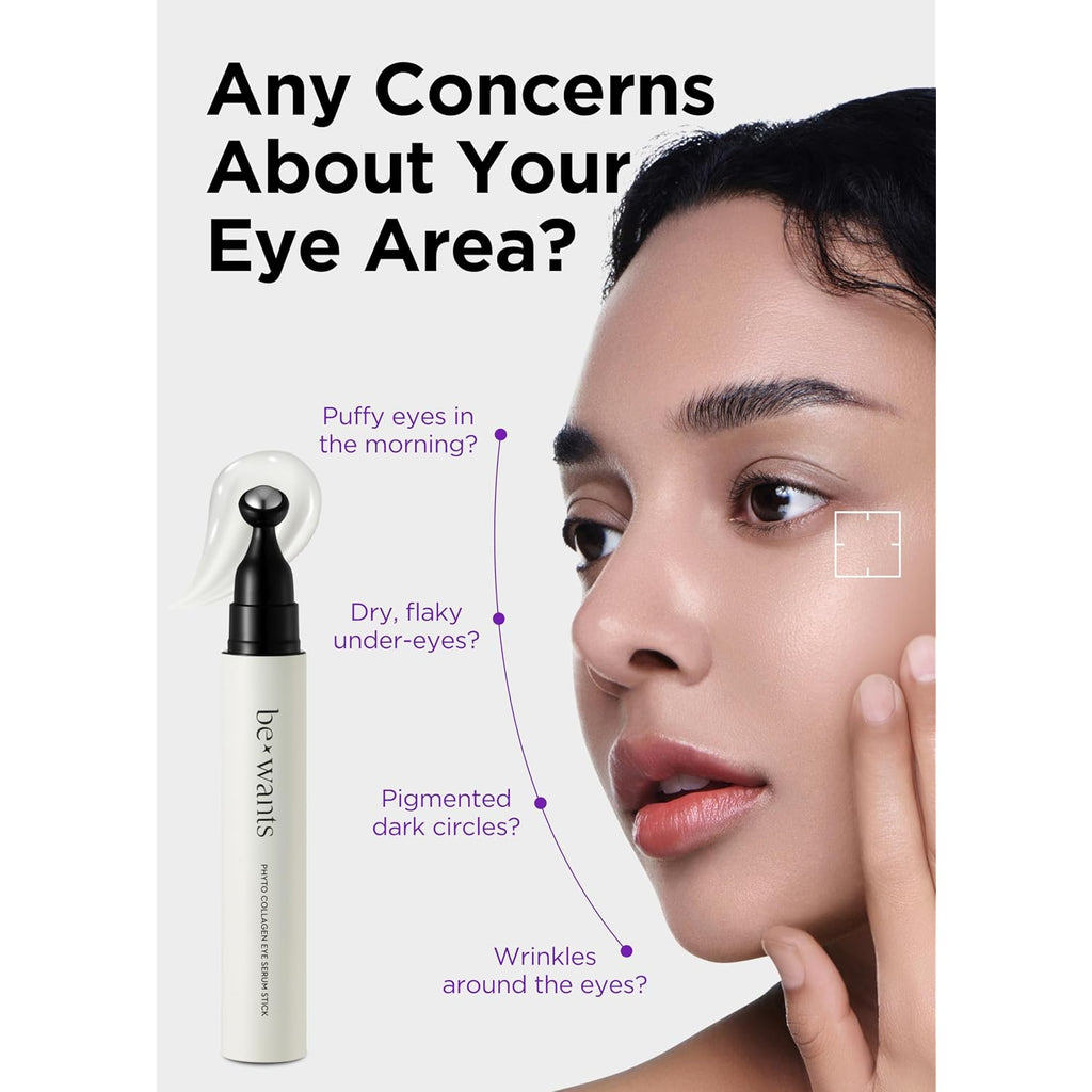Bewants Instant Eye Bag Remover For Puffiness, Serum Roller For Dark Circles And Puffiness, Under Eye Treatment With Bamboo Water, Vegan Collagen (1 Pack)
