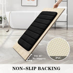 BYSURE Black Memory Foam Bathroom Rug Set 3 Piece, Non Slip Extra Soft Absorbent Washable & Dry Toilet Bath Mat Sets
