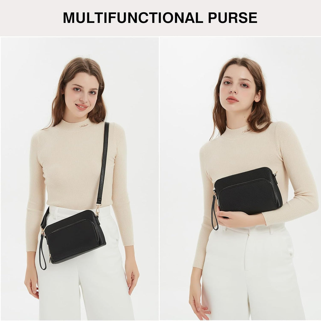 Crossbody Bag For Women - Pu Leather Shoulder Bag Trendy Small Crossbody Purse Bag For Travel Work Party
