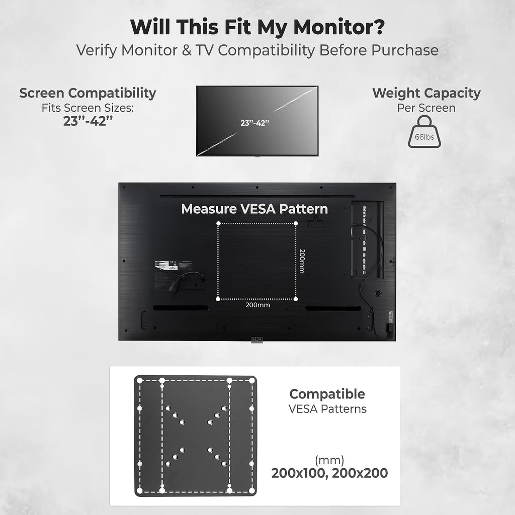Mount World 1056 Vesa 200 X 200 Universal Adapter For Medium Mounts (Adapter Can Be Used For Tv From 23" - 42" Size)
