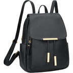 KKXIU Trendy Leather Backpack Purse for Women and Ladies Shoulder Travel Daypacks Bags (A-Black)
