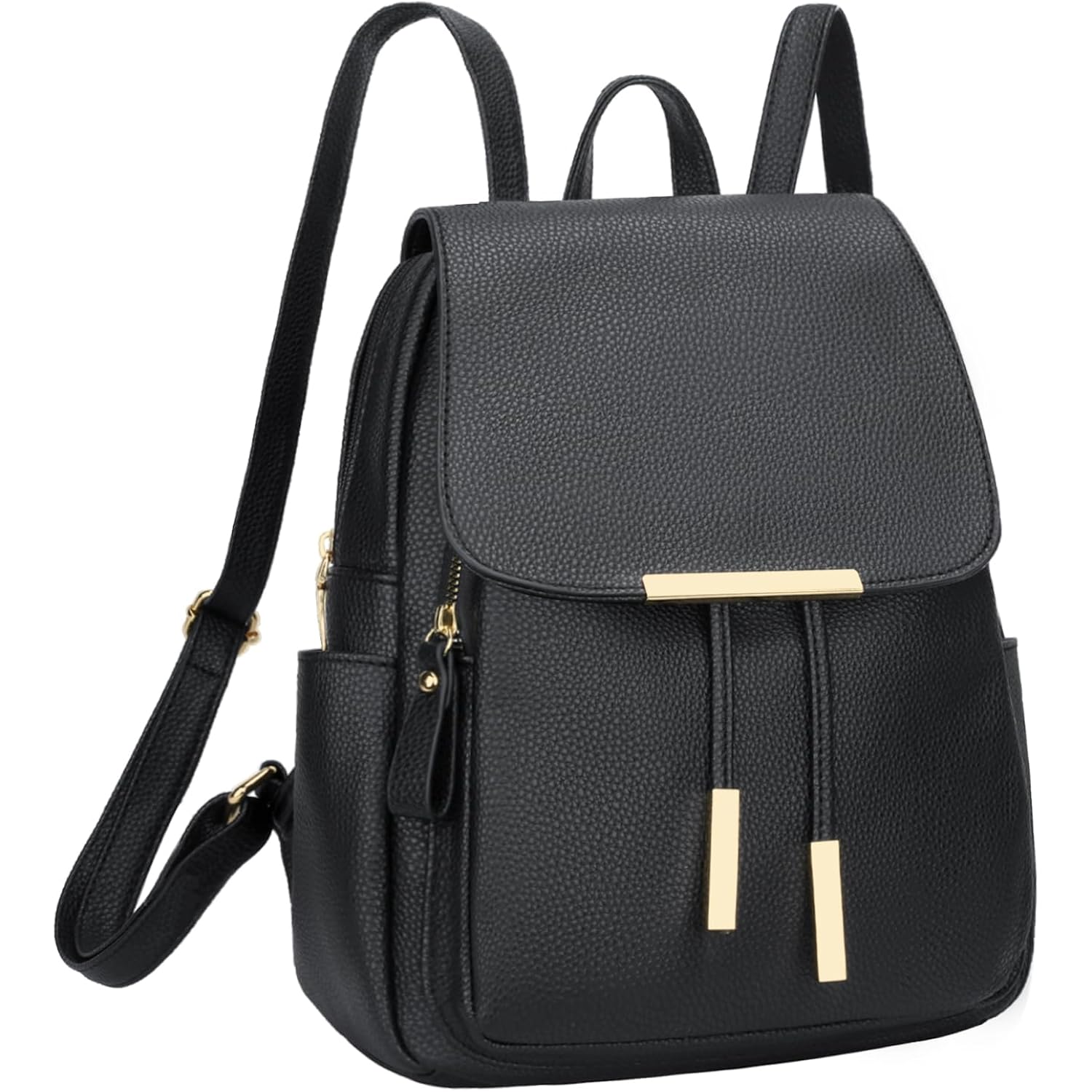 KKXIU Trendy Leather Backpack Purse for Women and Ladies Shoulder Travel Daypacks Bags (A-Black)