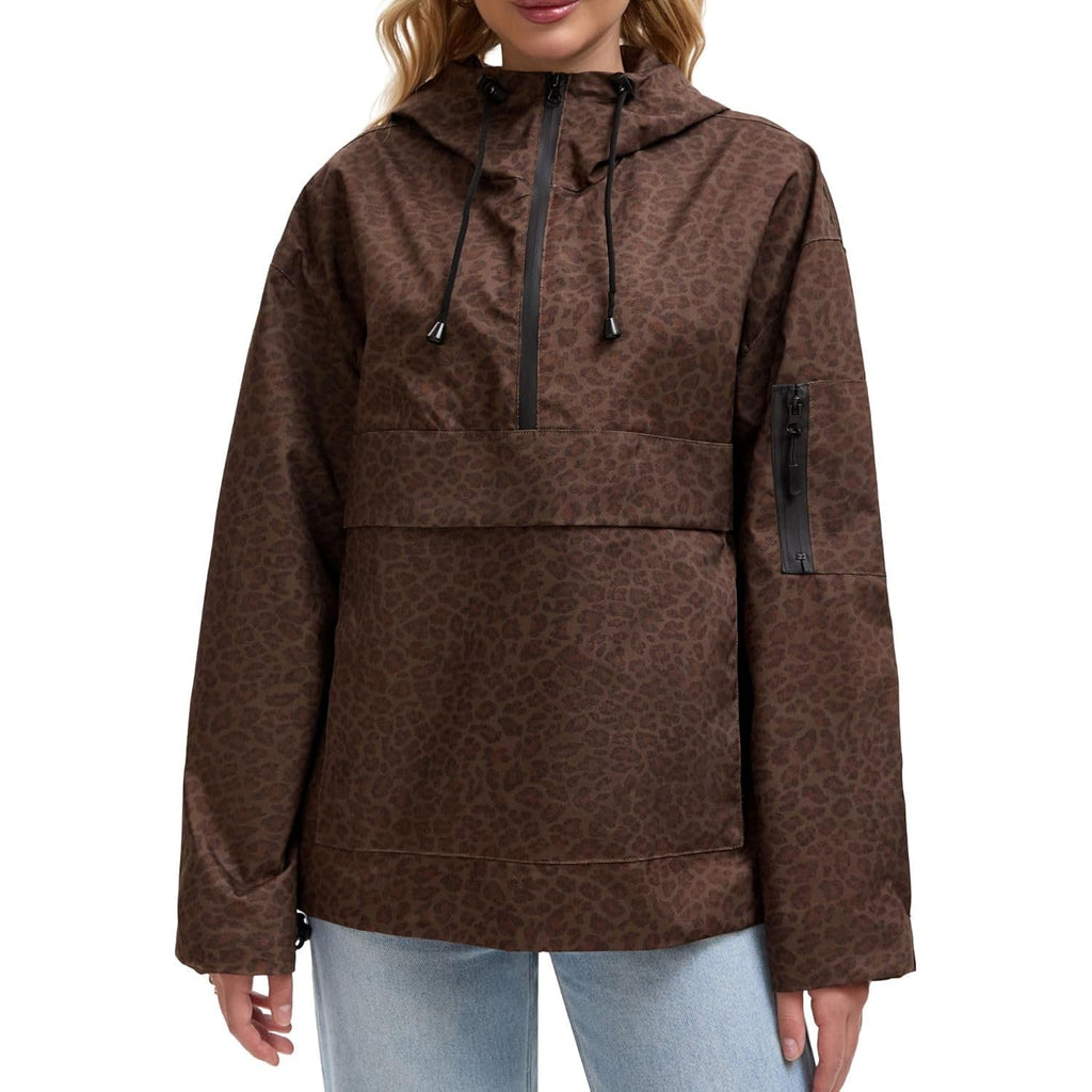 Puffit Rain Jacket Women, Women’S Lightweight Anorak Pullover Hoodie Jacket, Water-Resistant