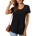 Cathy Women'S 2026 Summer Short Sleeve Tunic Tops Loose Fit Comfy Blouses Casual Shirts For Leggings M-4Xl