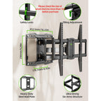 Full Motion Tv Wall Mount For 42 55 65 75 85 86 Inch, Tv Mount Swivel And Tilt,Wall Mount Bracket With Dual Articulating Arms Up To 132Lbs, Vesa 600X400Mm, Max 16" Wood Studs, Usx Mount Xml019