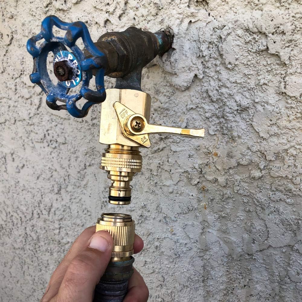 Garden Hose Quick Connect Solid Brass Quick Connector Garden Hose Fitting Water Hose Connectors 3/4 Inch Ght (2Sets)