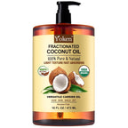 Yoken Organic Fractionated Coconut Oil 16 Fl Oz, Liquid Coconut Oil For Skin, Moisturizer For Hair, Face, Body, Carrier Oil For Essential Oils Mixing, Massage, Usda Certified, Hexane Free, Unscented